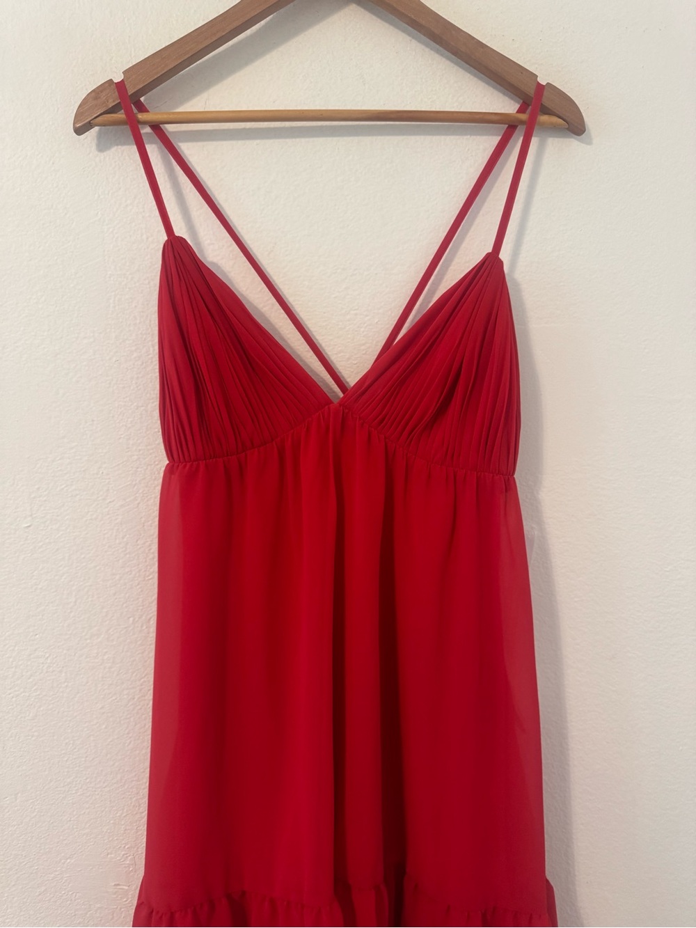 Ieena Mac Duggal Red V-Neck Spaghetti Strap A-Line Mini Dress Flirty NWT 4 - Picture 2 of 10